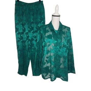 Victoria's Secret Vintage Floral Applique PJ Set Medium NWOT